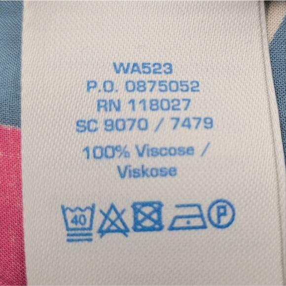 Boden Easy Printed Top Pleated Leaf Print Blue Size 2 - Picture 6 of 6